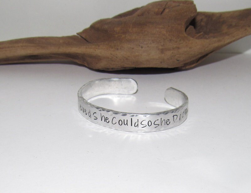 sterling silver She believed she could so she did cuff bracelet, stamped jewelry, graduation gift for best friend personalized, view 2