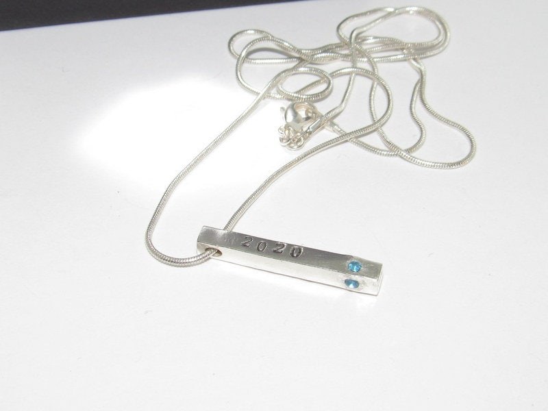4 side bar pewter bar necklace, personalized mom necklace, names necklace , hand stamped jewelry, mother jewelry