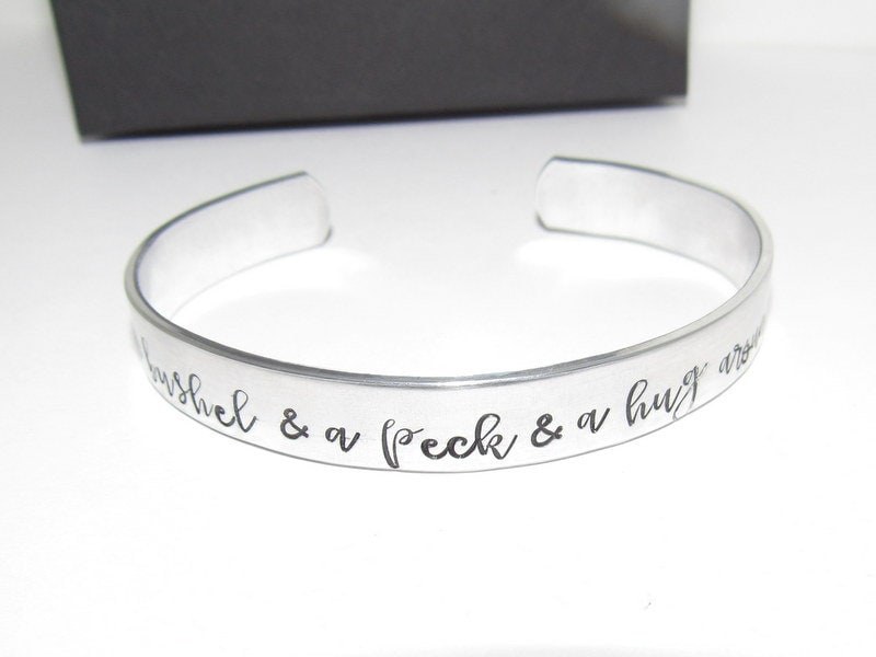 pewter I love you a bushel and a peck cuff, Mother daughter gift, hand stamped cuff bracelet ,personalized jewelry, handstamped jewelry, view 7