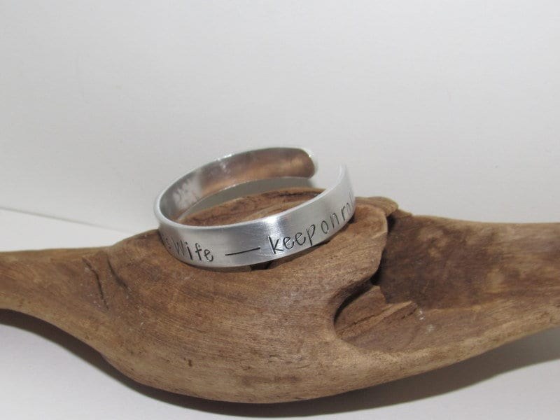Trucking life cuff bracelet, Truckers wife gift, Personalized Adjustable stamped cuff bracelet, adjustable cuff stamped jewelry, view 7