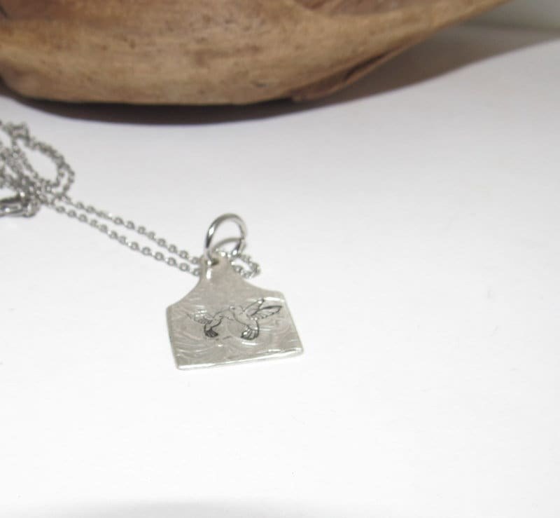 Sterling silver Humming bird necklace , personalized necklace pendant, bird necklace, western jewelry for her, pendant necklace, view 5
