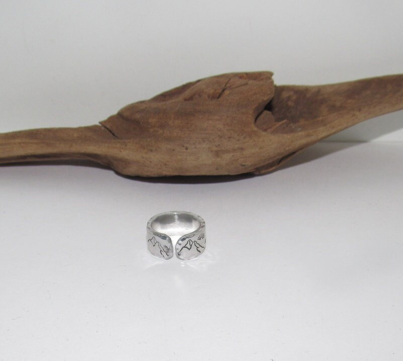 Buffalo head western adjustable ring, steer head ring, Personalized ring, Adjustable stamped ring, stamped jewelry,, view 7