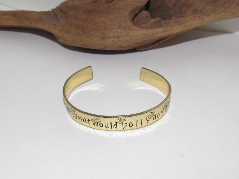 Copper What would Dolly do cuff, country girl jewelry, custom stamped jewelry, personalized jewelry, brides maids gifts,, view 9