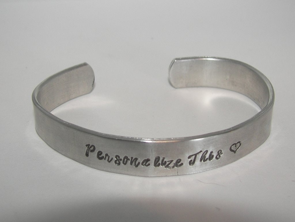 personalized cuff bracelet, custom handstamped jewelry, design your on bracelet, handstamped jewelry