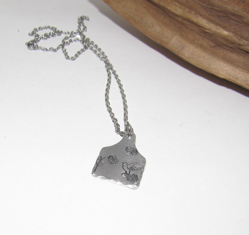 Sterling silver Humming bird necklace , personalized necklace pendant, bird necklace, western jewelry for her, pendant necklace, view 2