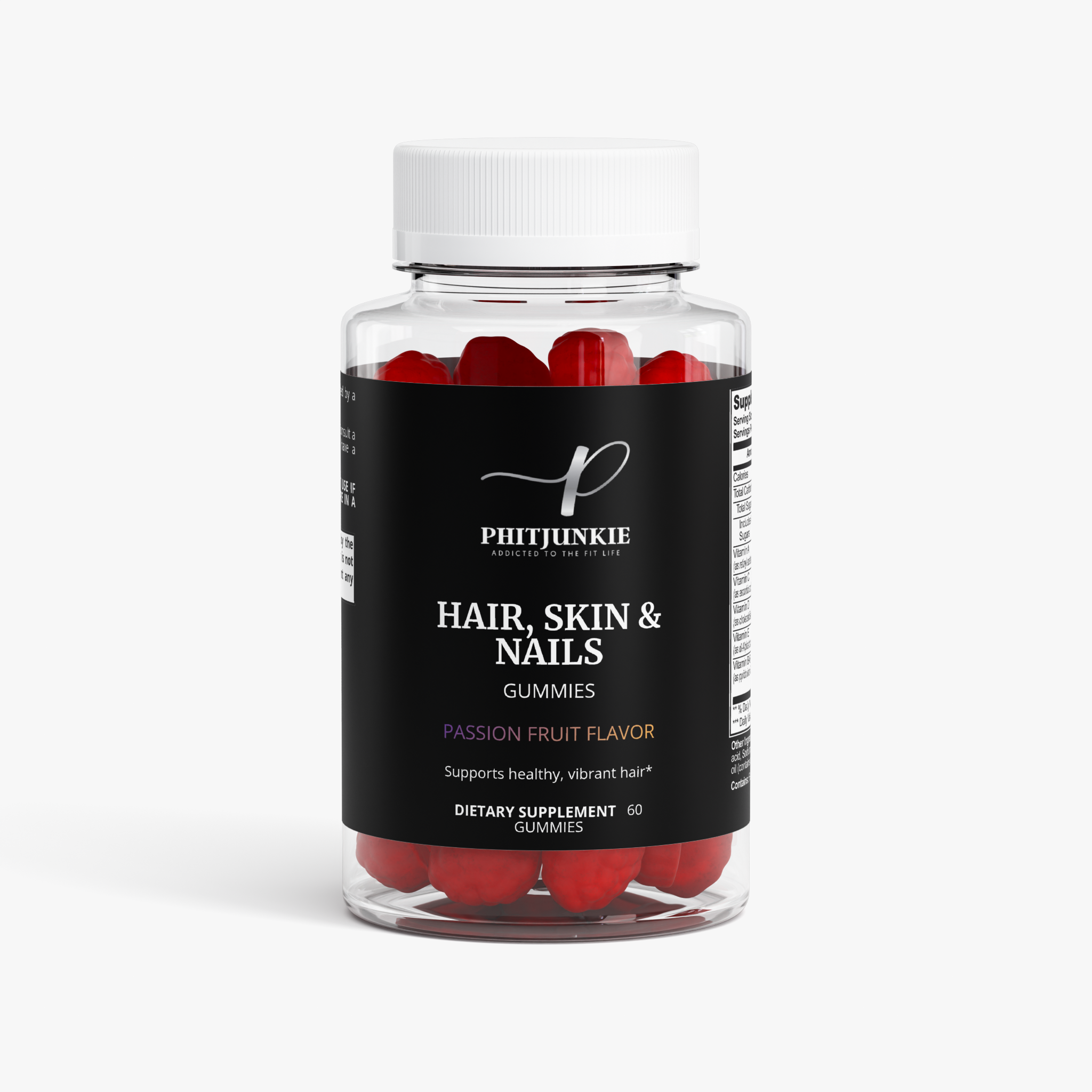 Phitjunkie Hair, Skin and Nails Gummies bottle