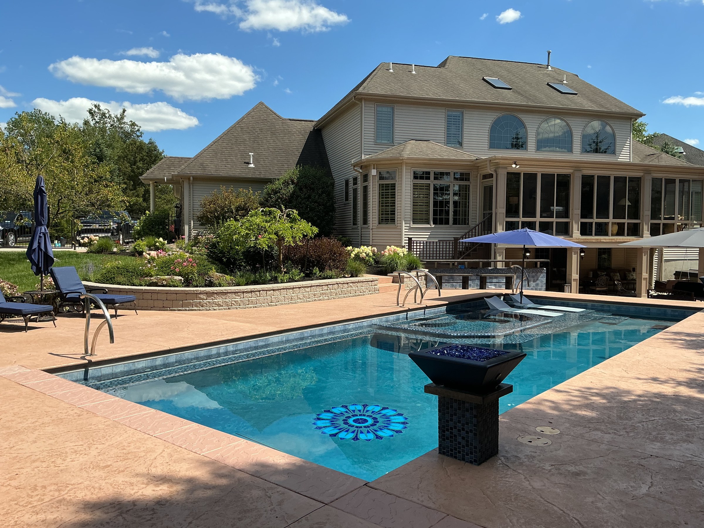 Pool and new garden spaces at The Garden Oasis