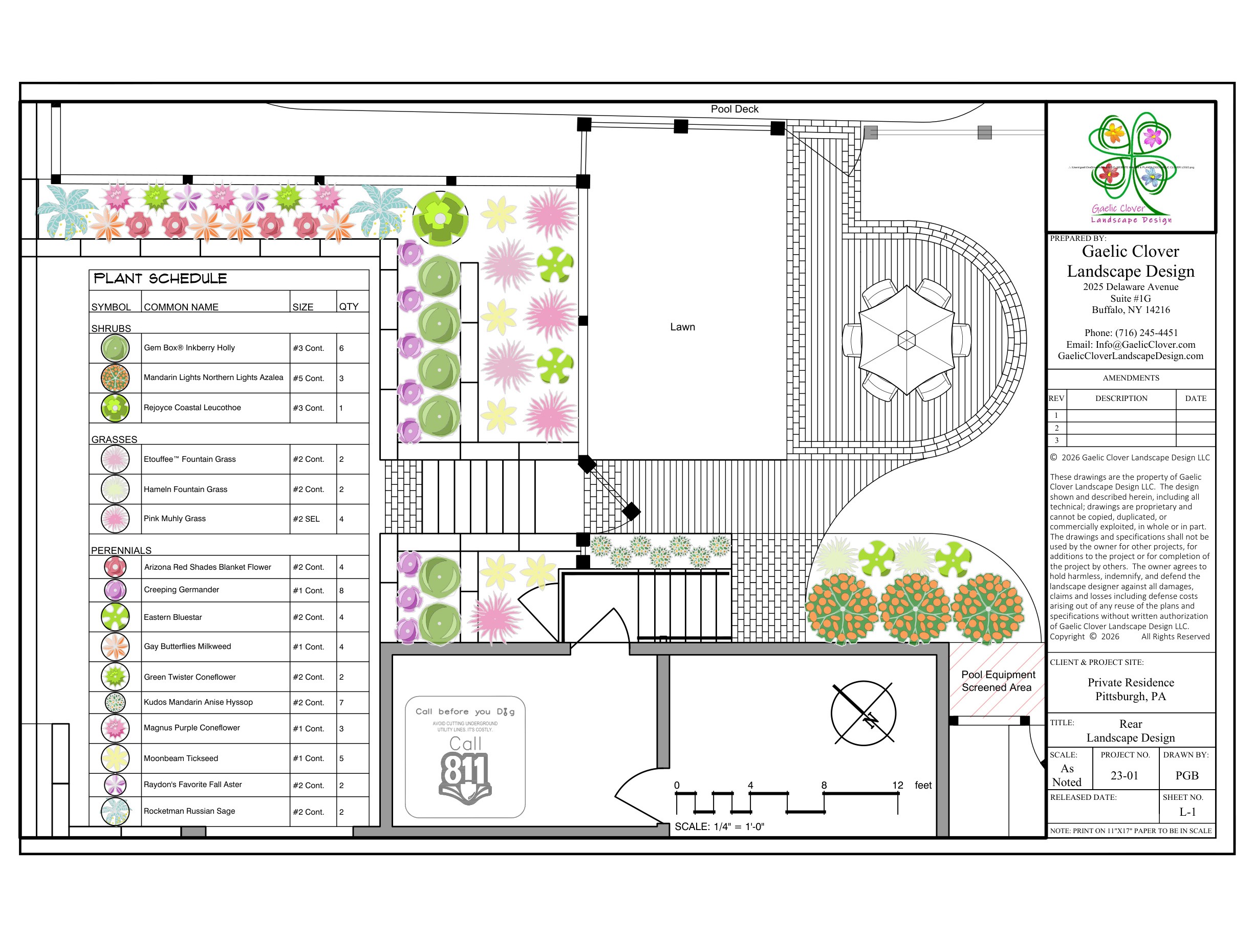 Landscape plan for The Modern Terraced Gardens and Patio in Pittsburgh
