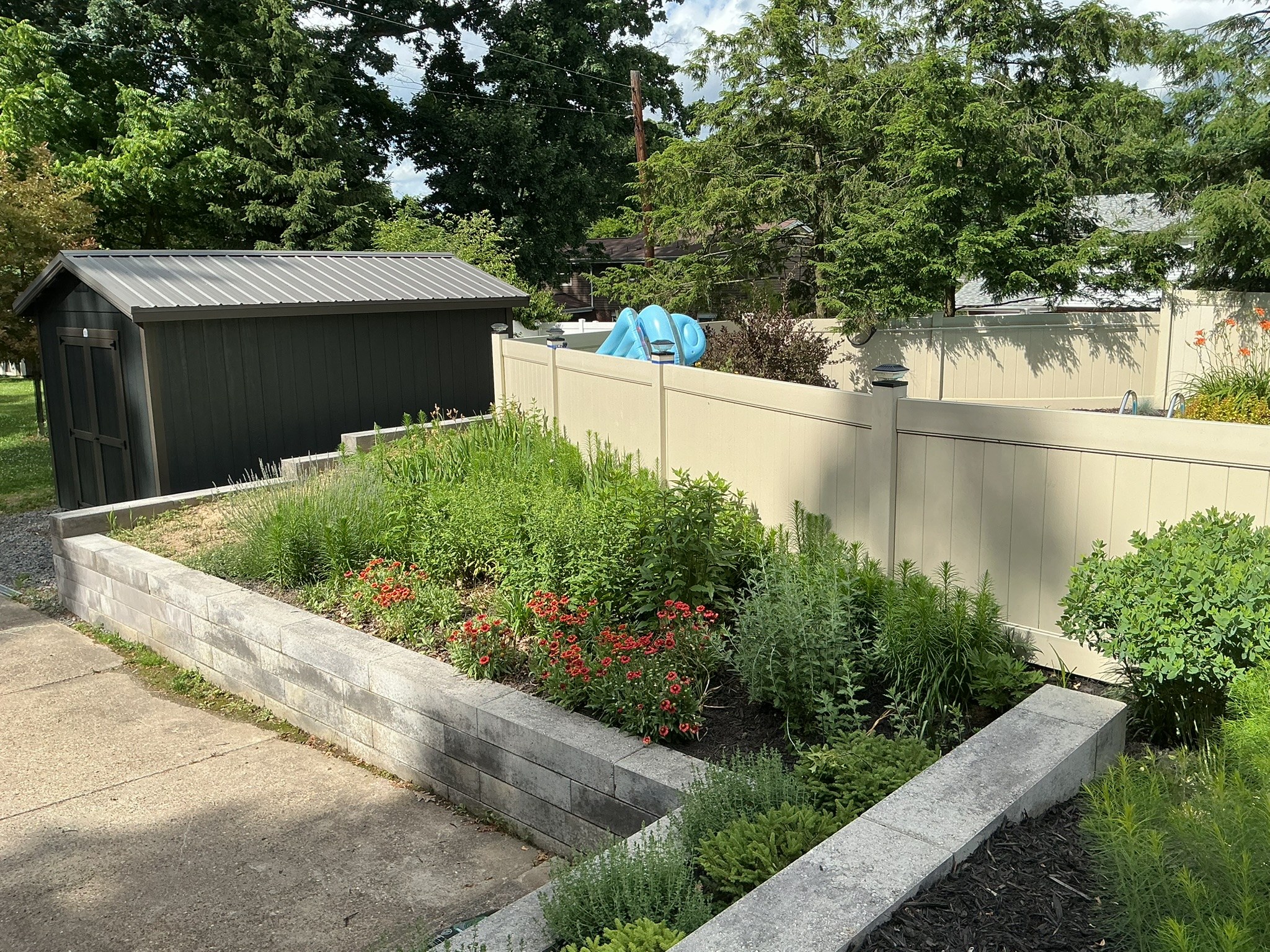 Terraced planting bed at The Modern Terraced Gardens and Patio
