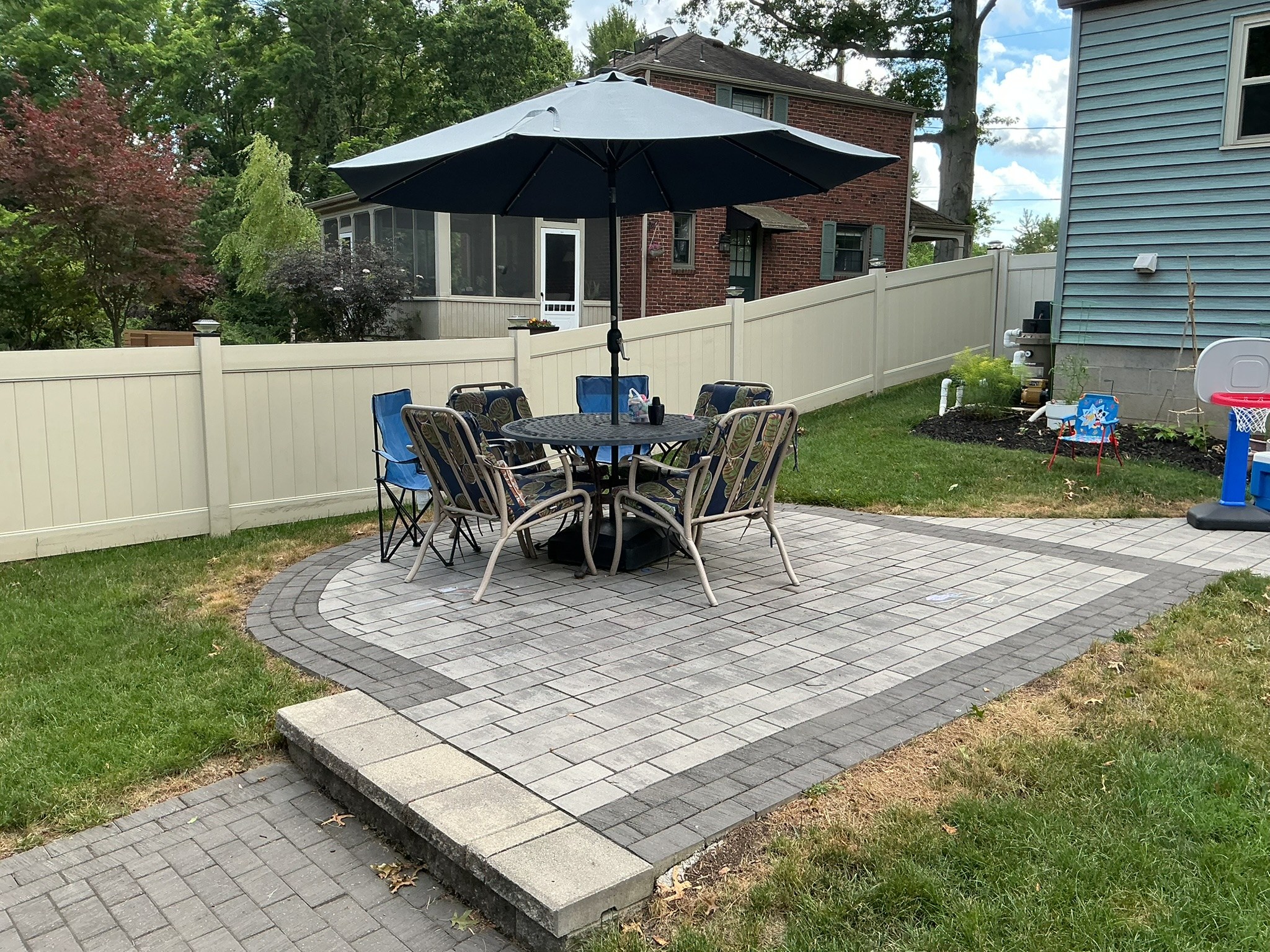 Paver patio at The Modern Terraced Gardens and Patio