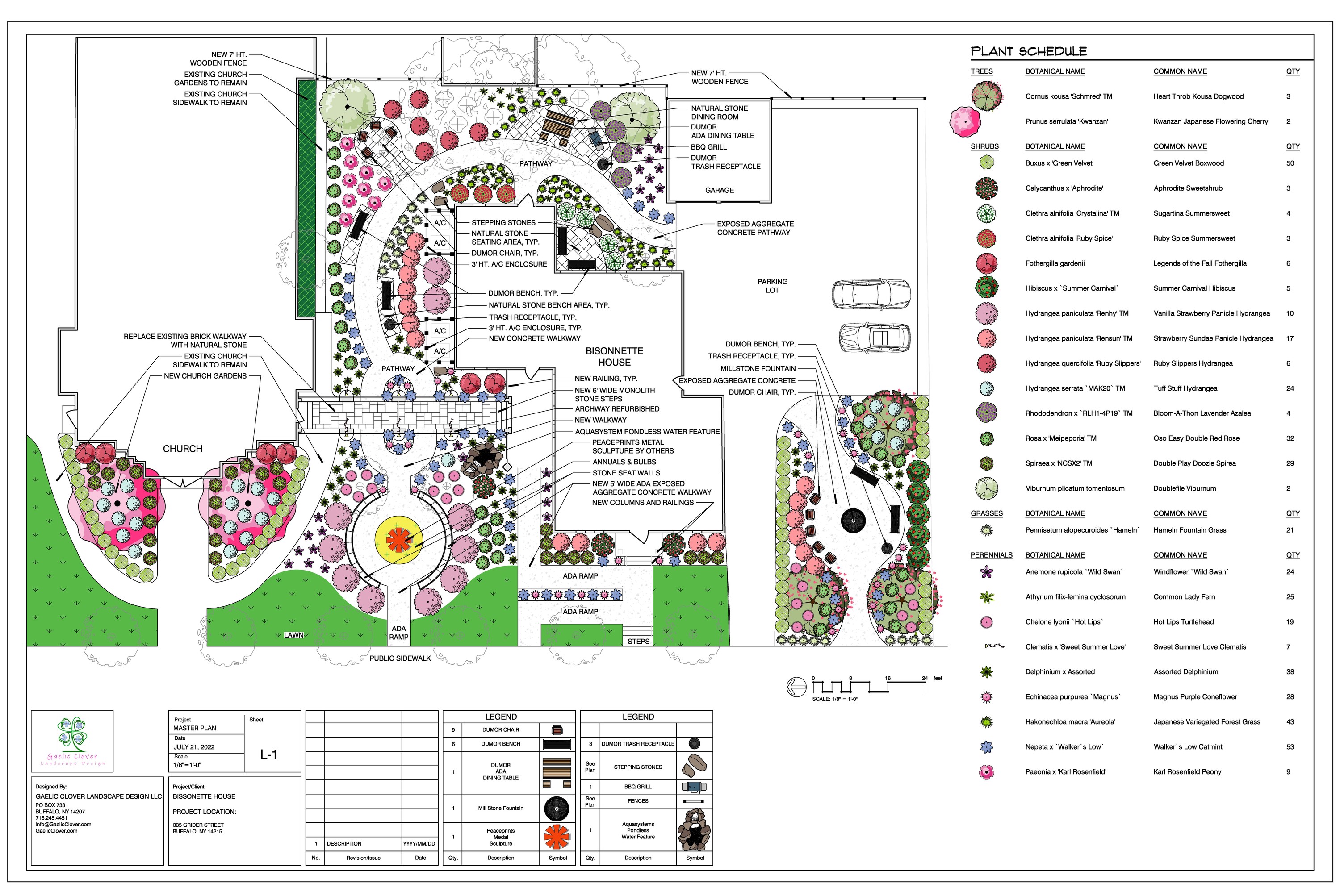 Bissonette House landscape master plan by Gaelic Clover Landscape Design