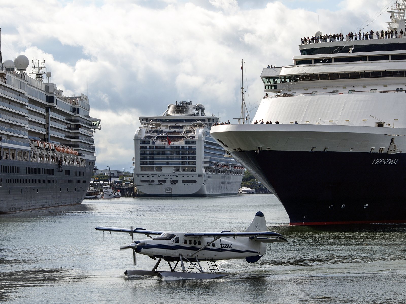 Cruise ships docked in Juneau, Alaska