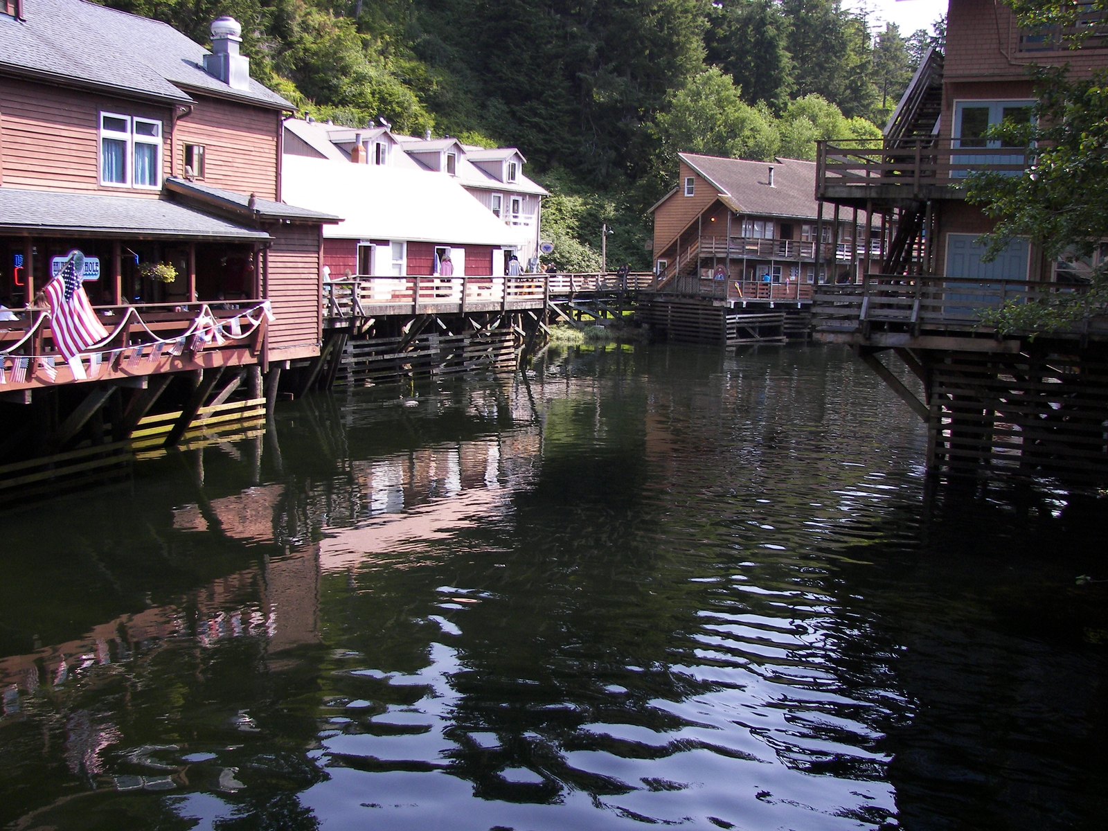 Historic buildings along Creek Street in Ketchikan, Alaska
