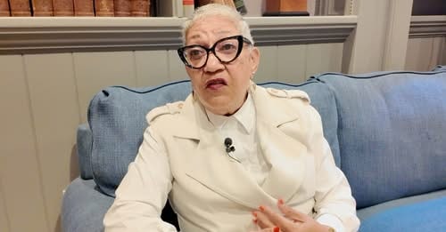 Reverend Sharon Risher speaking during an interview in Buffalo.