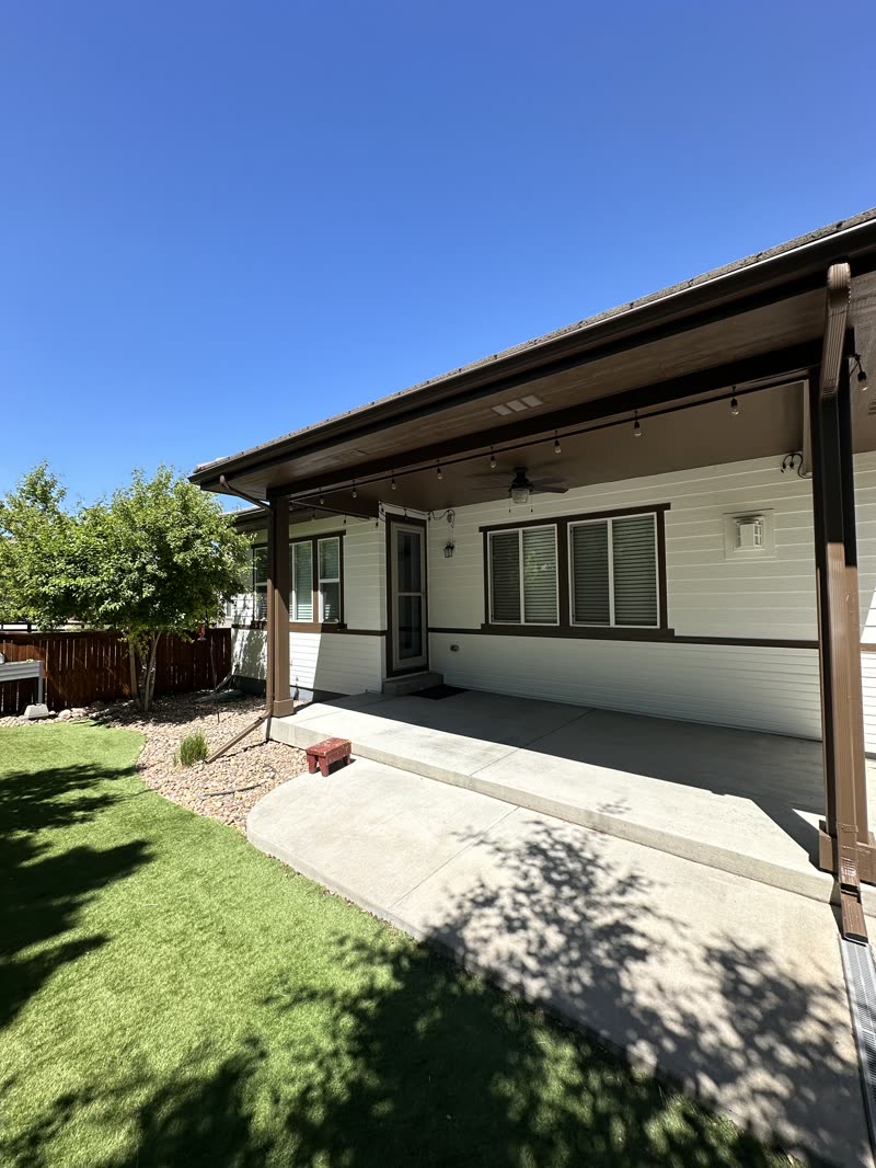 Freshly painted covered patio exterior