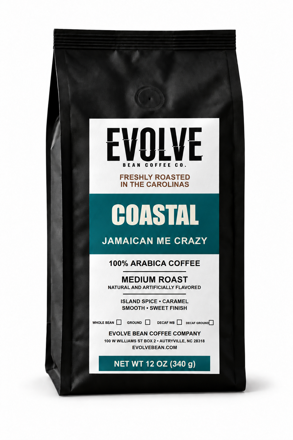 Bag of Evolve Bean Coastal Jamaican Me Crazy coffee