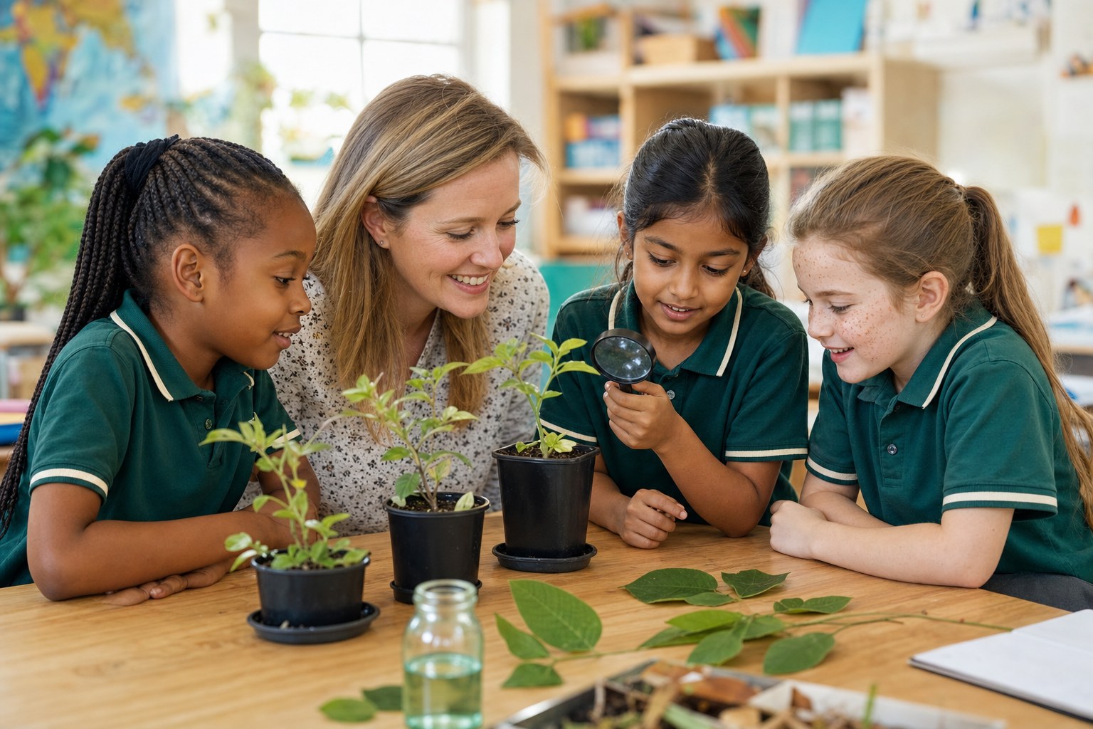 Illustrative plant-science activity with diverse elementary-age girls