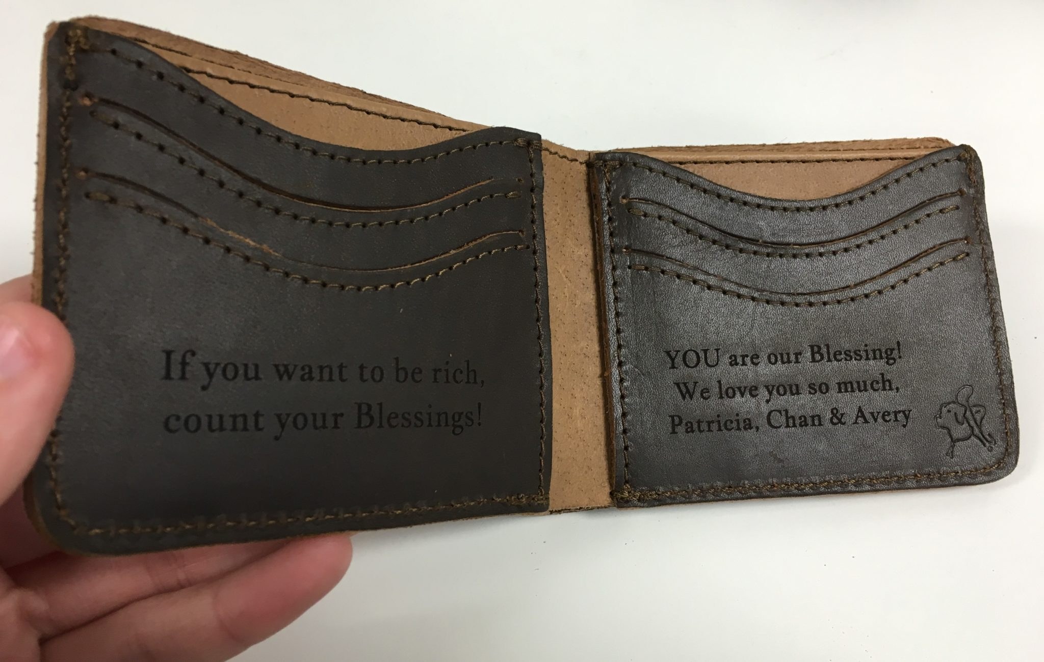 Engraved Wallet – Dark Coffee Brown