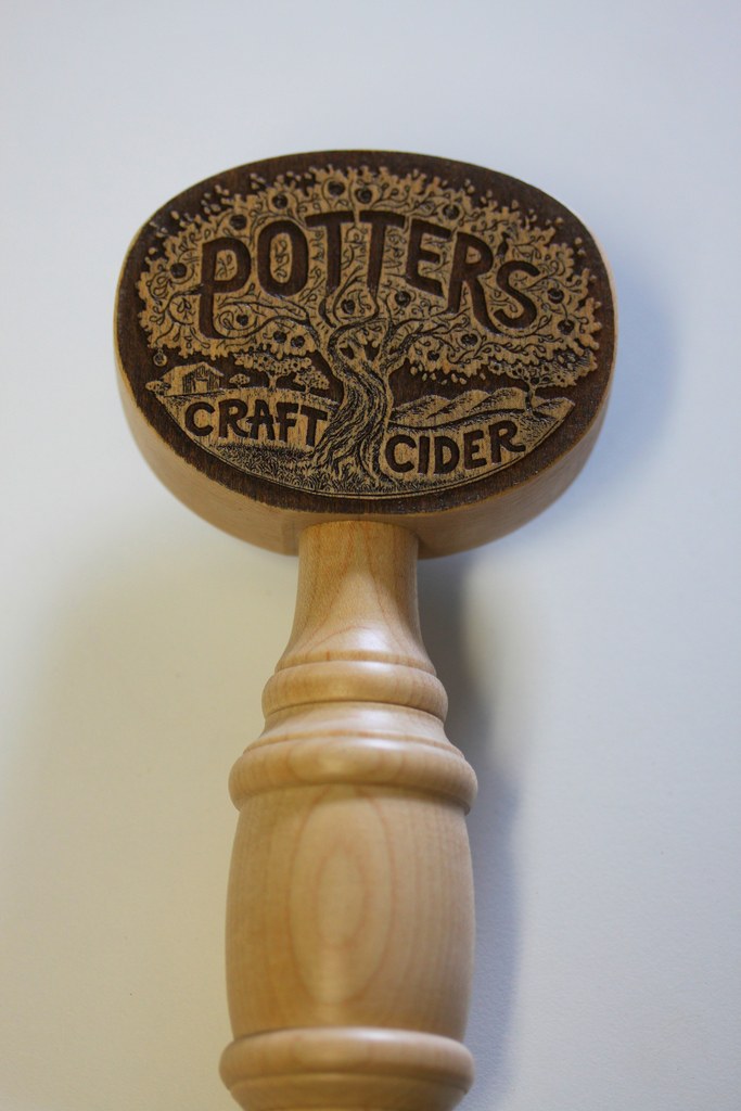 Laser Engraved Tap Handle for Potter’s Craft Cider