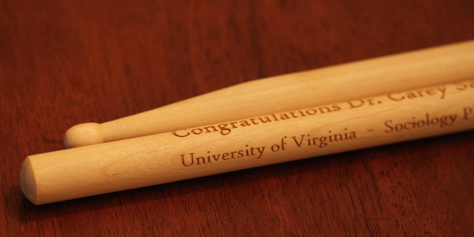 Drum Sticks, Laser Engraved