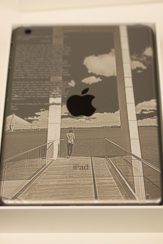 Laser Engraved iPad mini in Space Gray