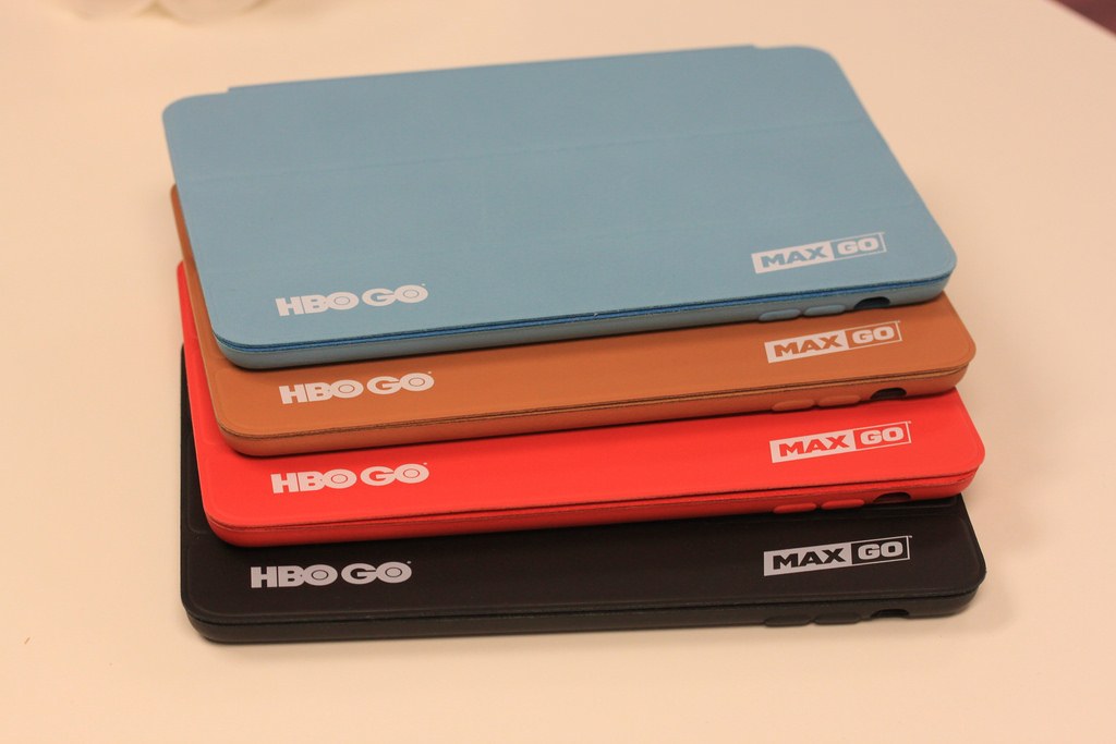 White logo on Leather iPad Smart Cases for HBO Go