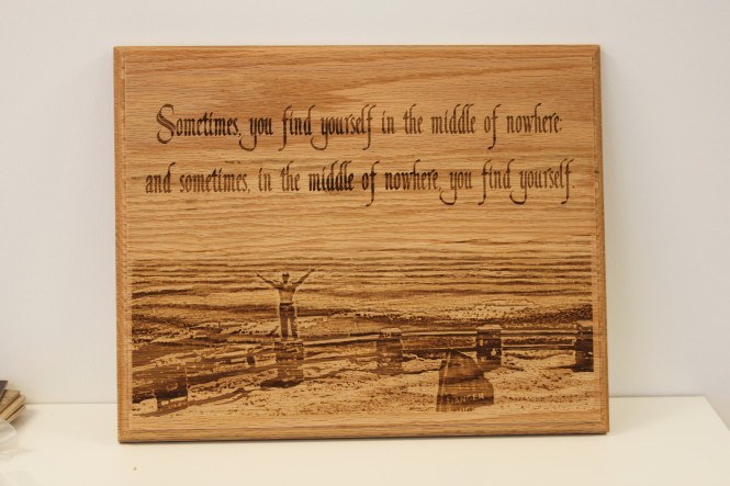 Middle of Nowhere – Oak Plaque