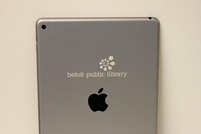 Engraved Space Gray Library iPad Air