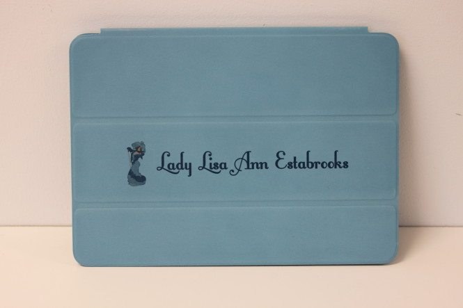 Personalized Leather iPad Air Smart Case – Light Blue