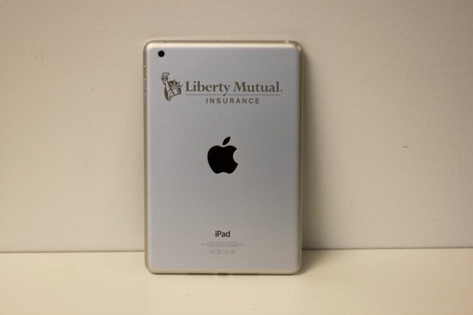 Corporate iPad Engraving – Silver iPad with Logo