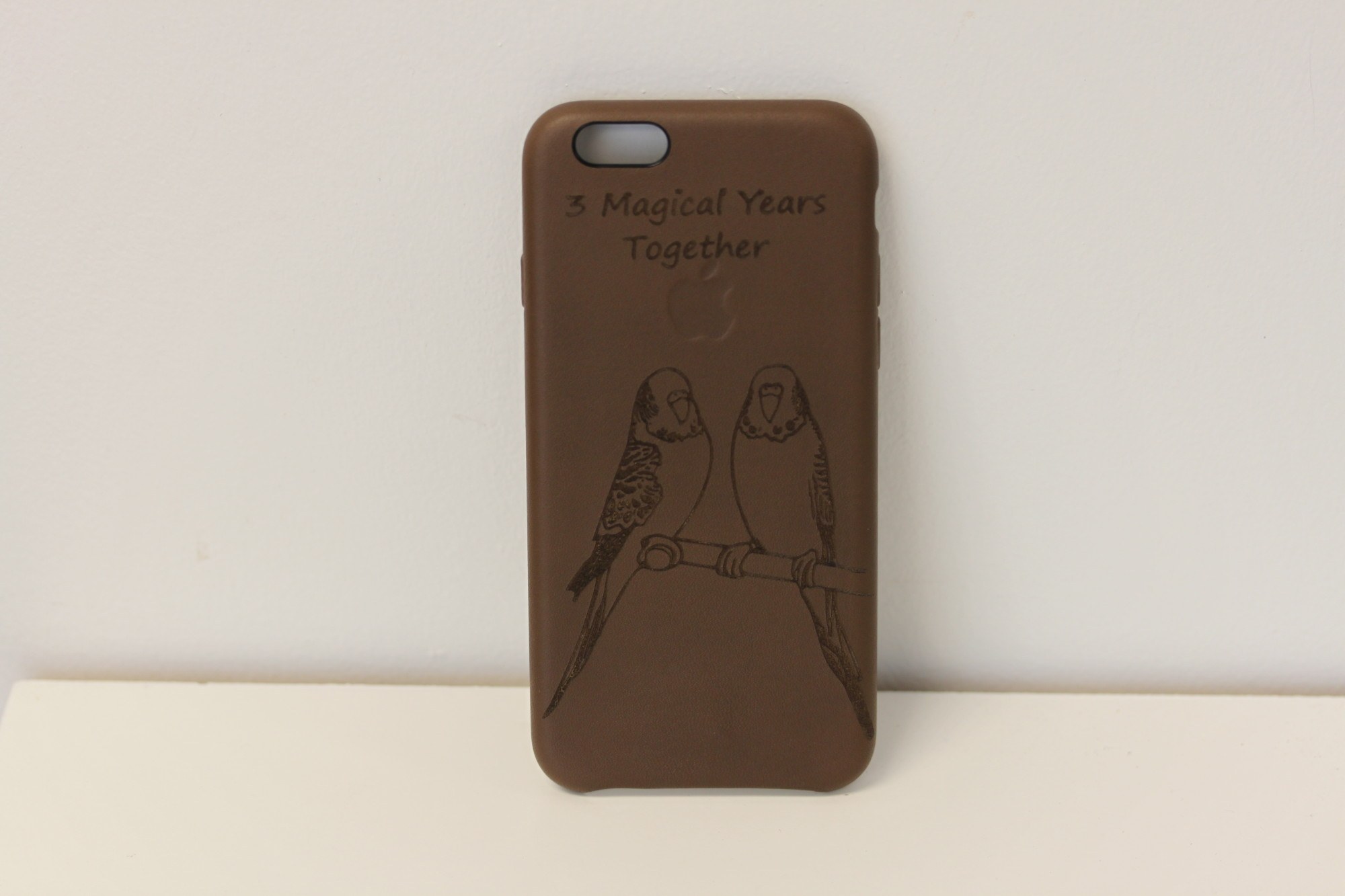 Laser Engraved Leather iPhone Case – Olive Brown