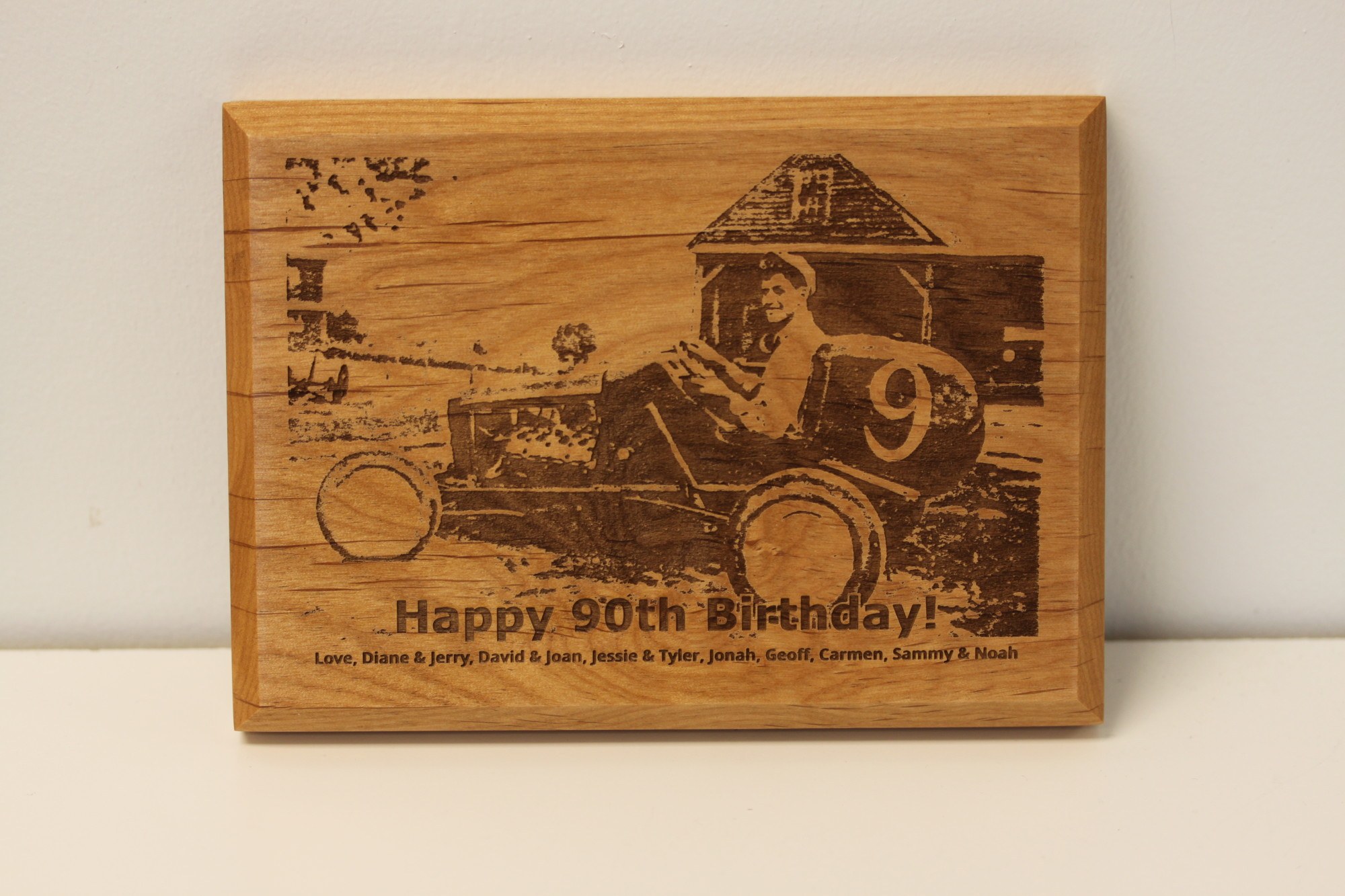90th Birthday Wooden Plaque