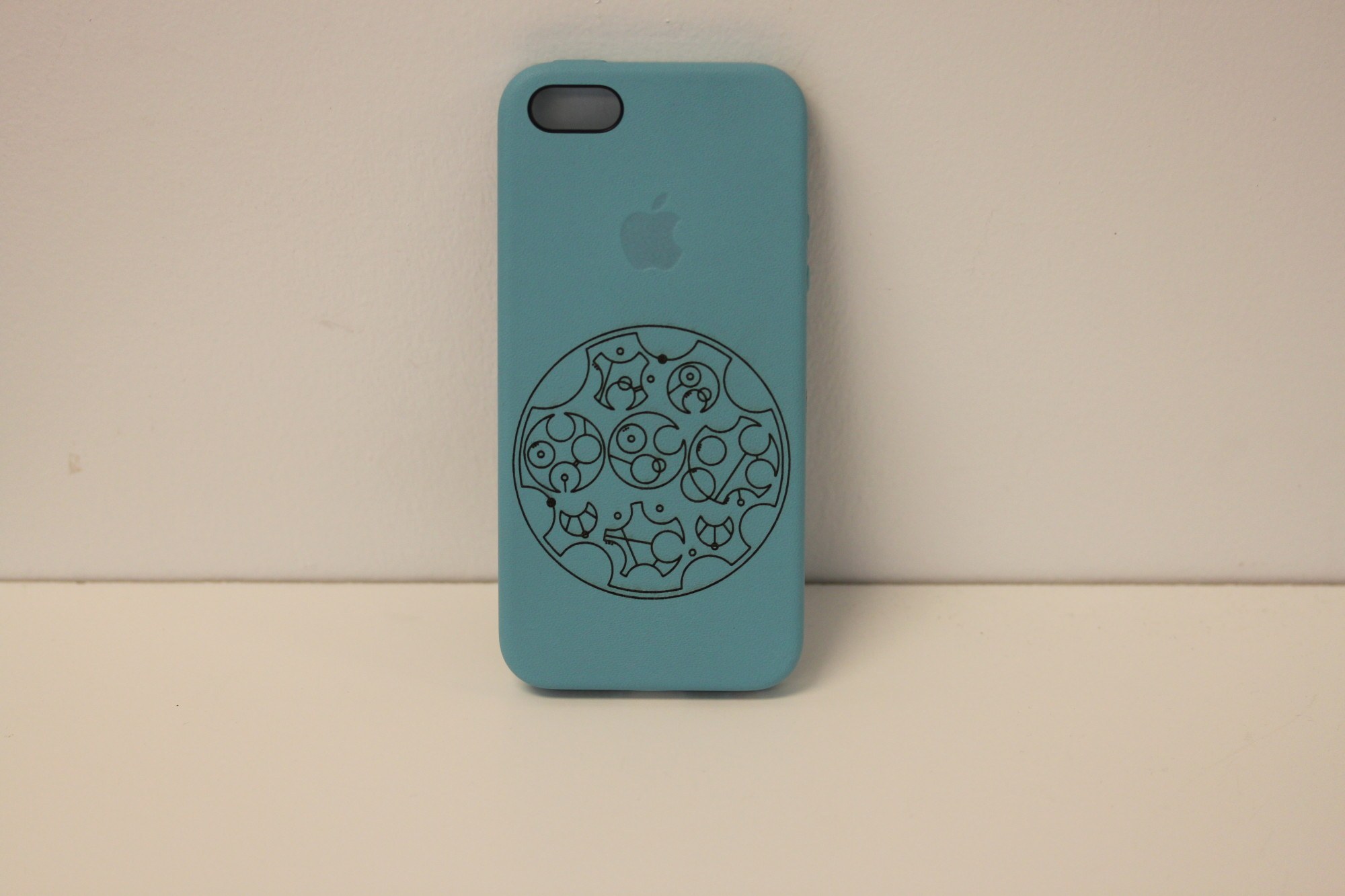 Engraved Blue Leather iPhone Case