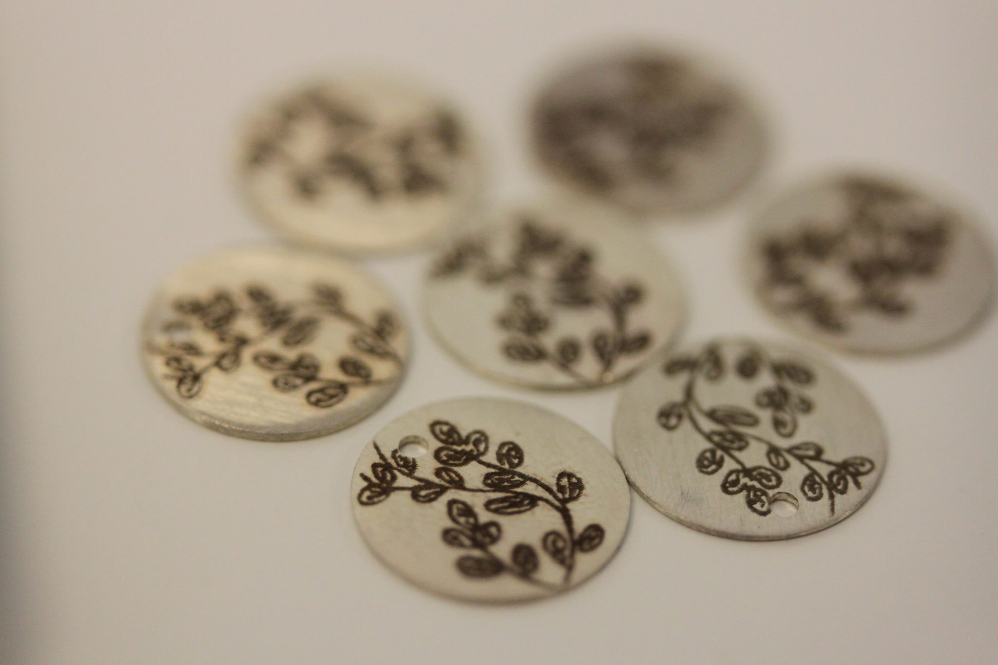 Laser Engraved Sterling Silver Charms and Tie Clips
