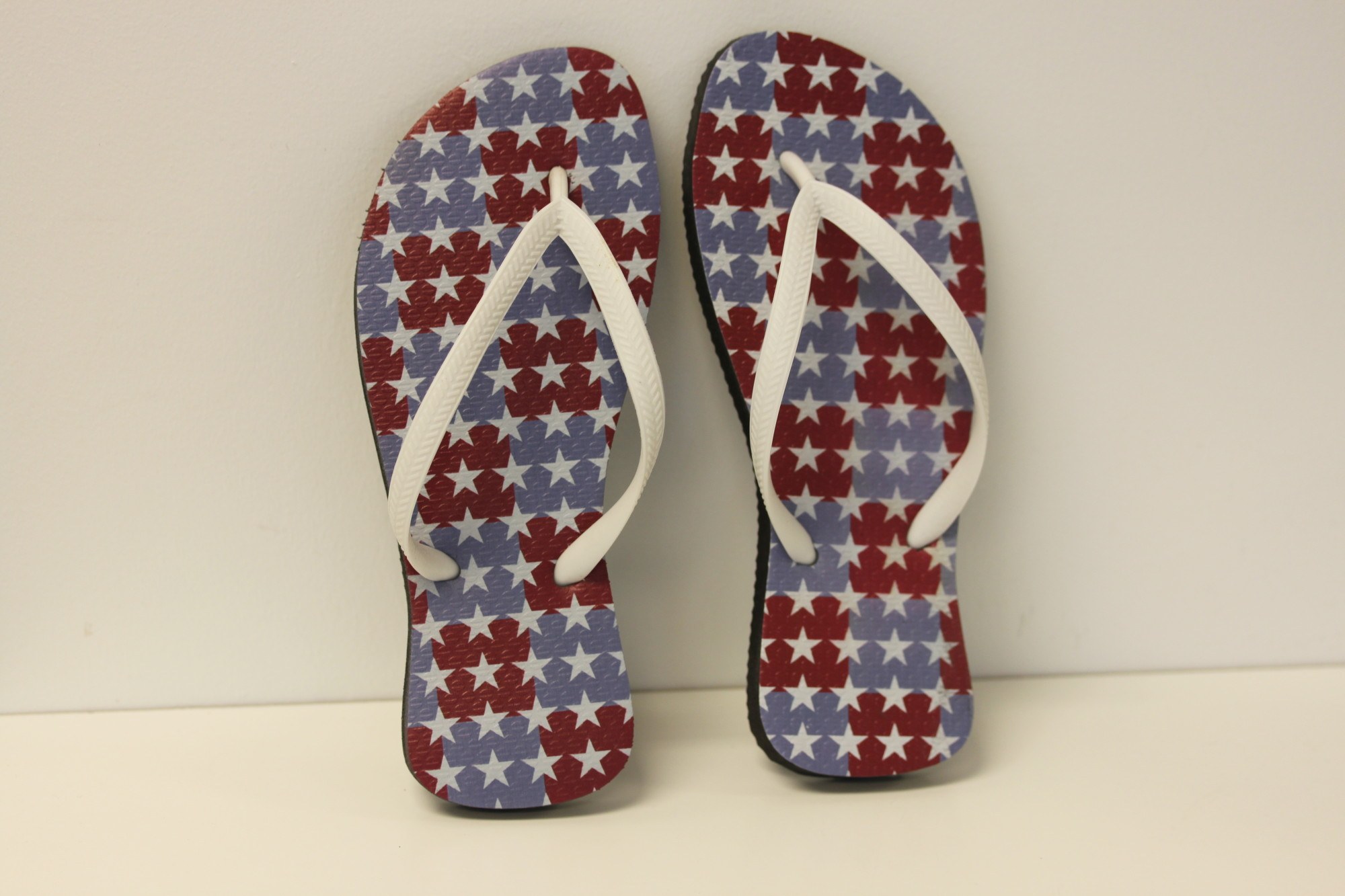 Red, White, and Blue Flip Flops