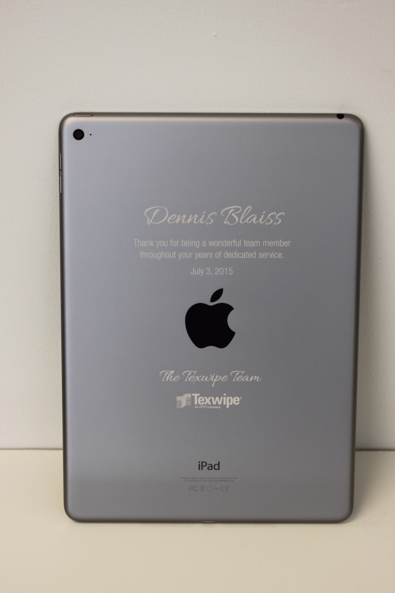 Texwipe iPad Engraving – Space Gray