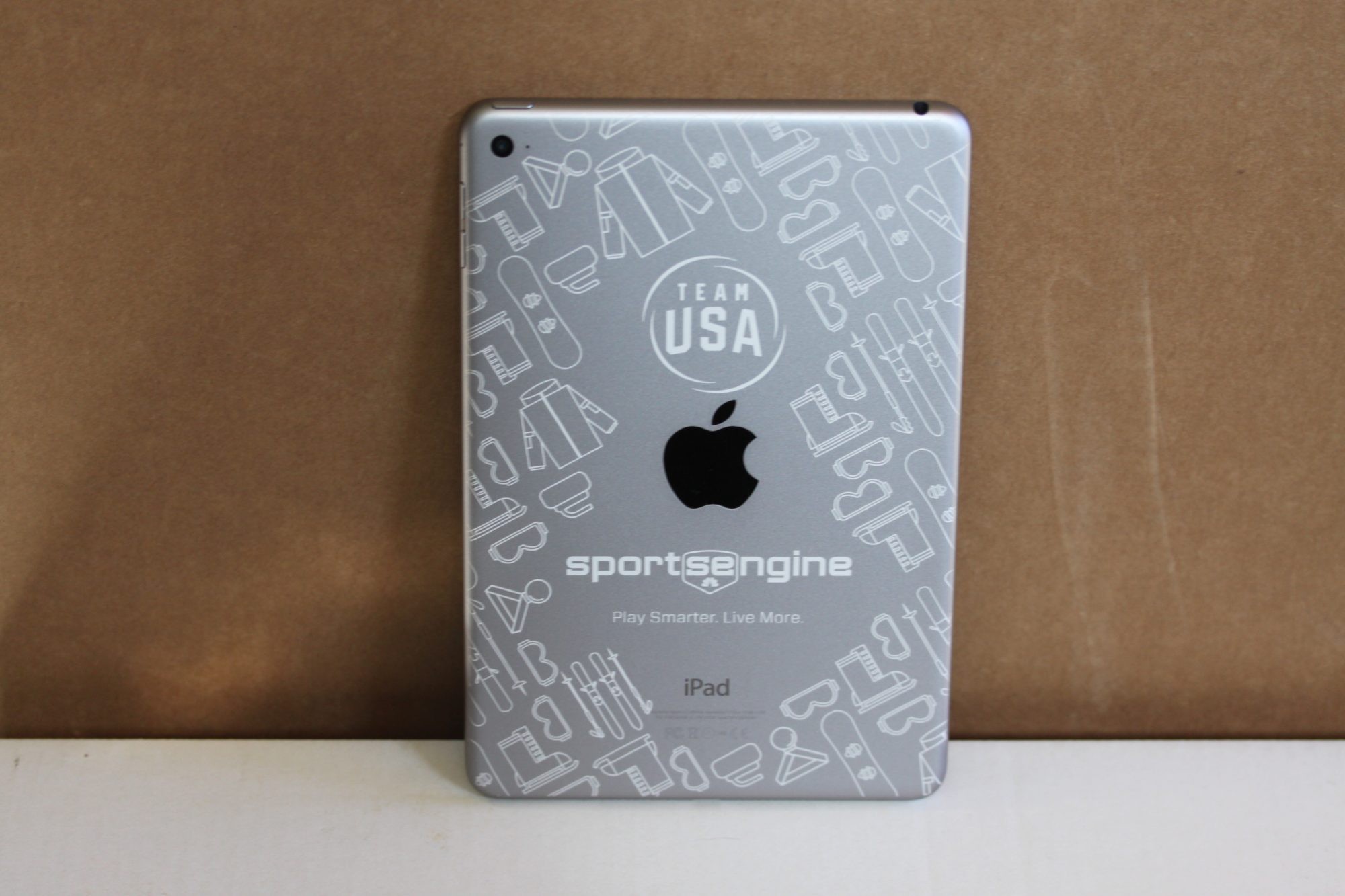 Olympics artwork laser engraved on an iPad