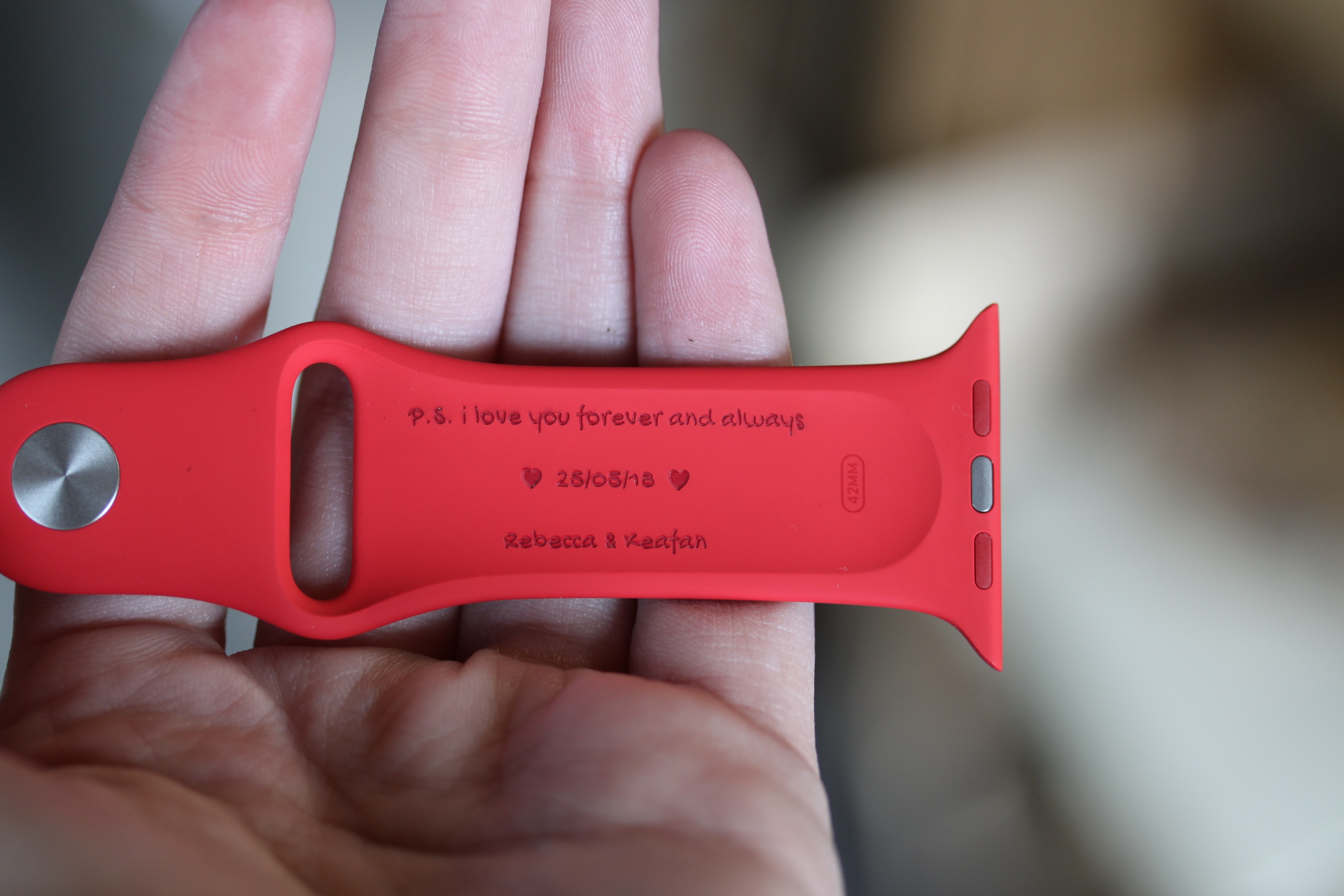 Inscription Engraved on Apple Watch Band