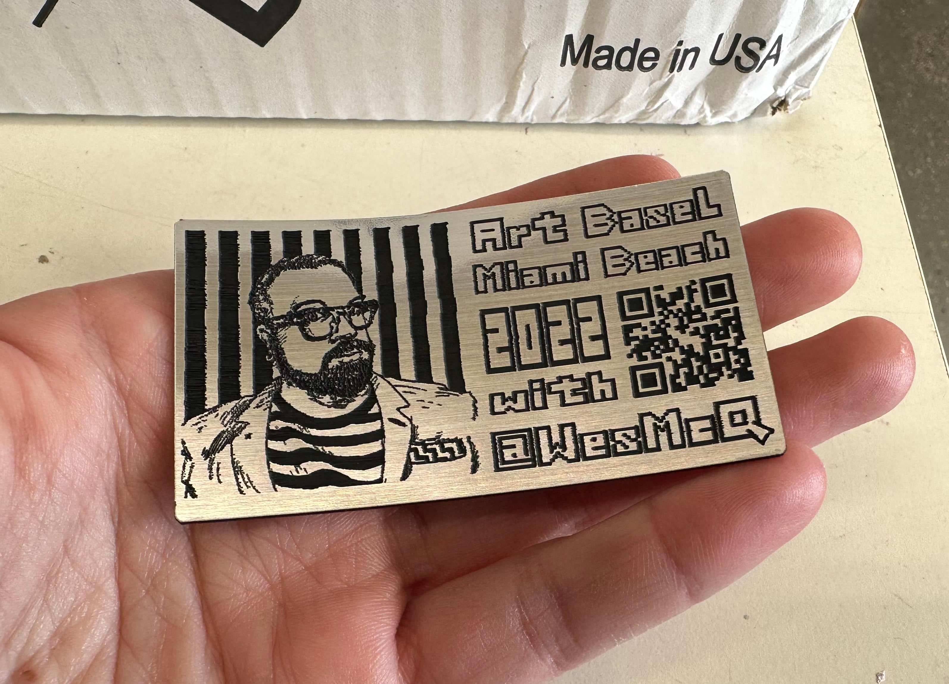 Custom Engraved Metal QR Card