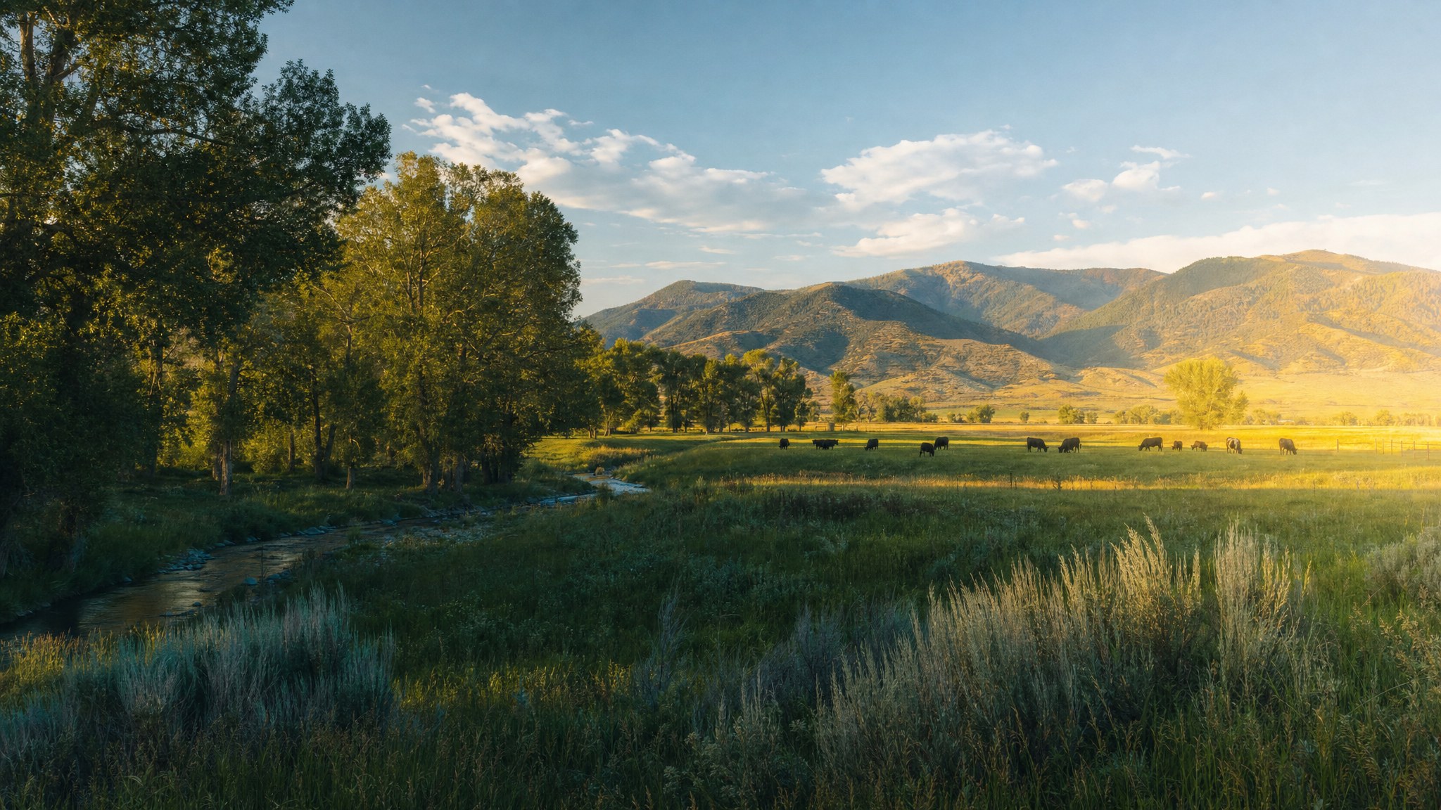 Wide view across ranch country
