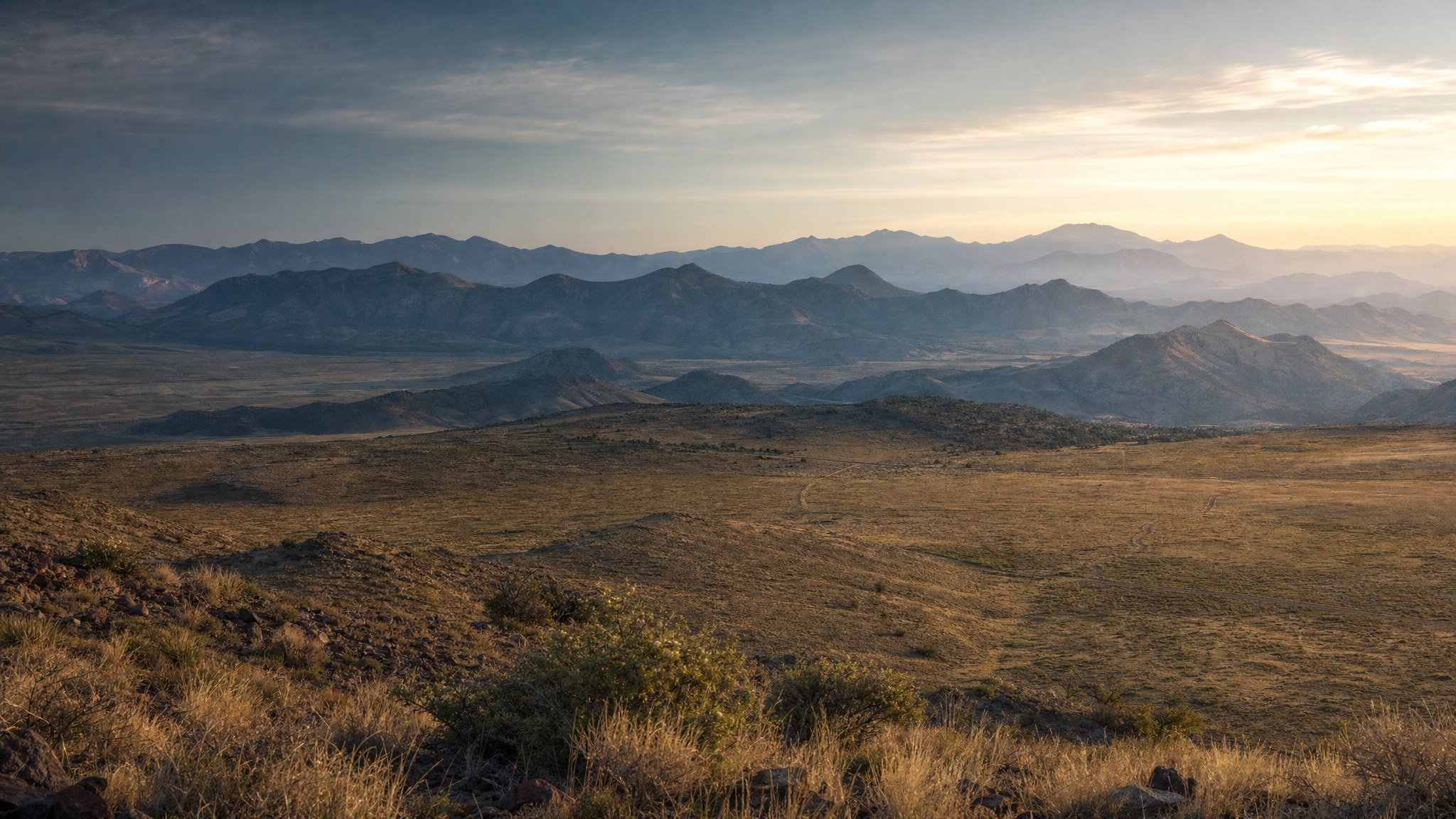 Wide view across ranch country