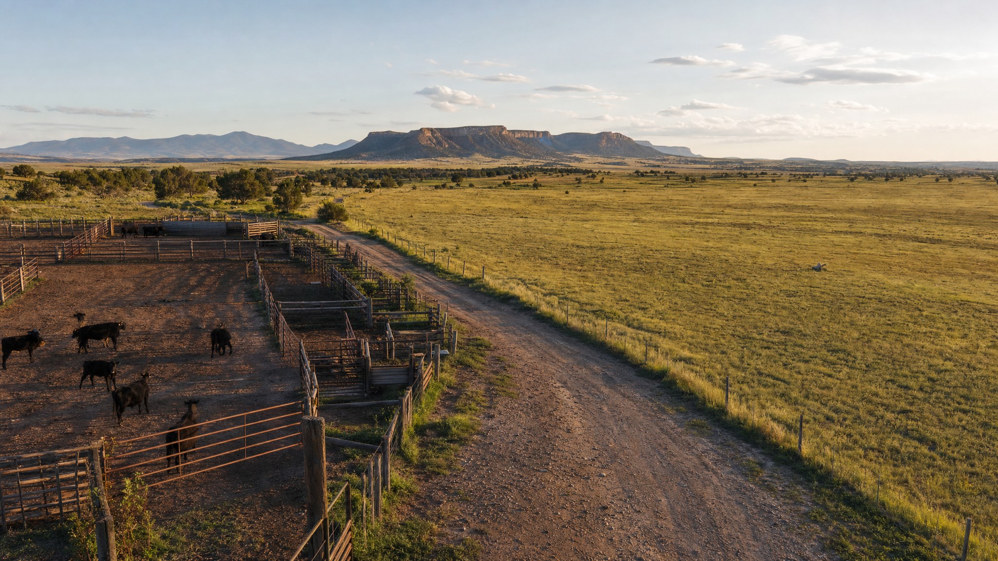 Working ranch corrals and pasture