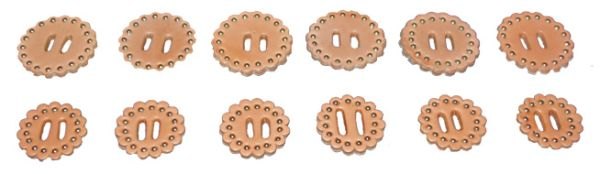 12 SADDLE CONCHOS FULL GRAIN SADDLE SKIRTING 6- 1 3/4" AND 6- 1 1/2"