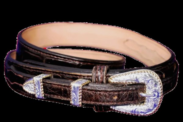 Alligator Ranger Belt custom handmade and Custom Silver 4 piece buckle set