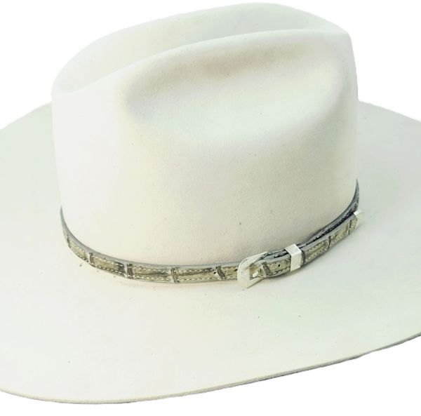 Alligator Hat Bands with silver type buckle set