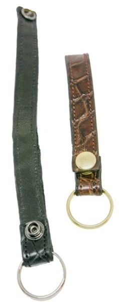 ALLIGATOR KEY RING LONG REAL FLORIDA ALLIGATOR LEATHER WITH KANGAROO LINED
