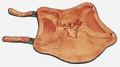ARCHERY ARM GUARD CUSTOM HANDCRAFTED LEATHER WITH DEER HEAD EMBROSSED