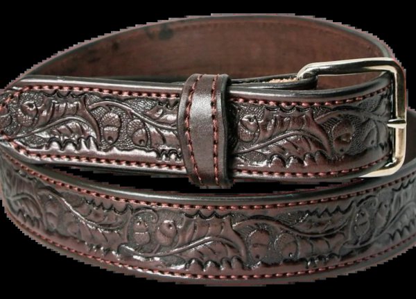 BELT CUSTOM HANDCRAFTED 1-1/2" ACRON DESIGN EITHER BLACK, BROWN OR LONDON TAN