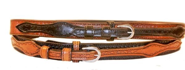 BELT RANGER HANDMADE BLACK WITH TAN BILLETS OR TAN WITH BLACK BILLETS, BASKET WEAVED