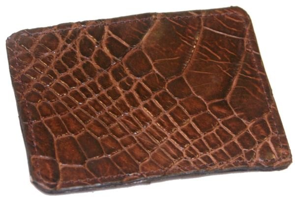 BUSINESS OR CREDIT CARD CASE CUSTOM HANDMADE FROM REAL FLORIDA ALLIGATOR